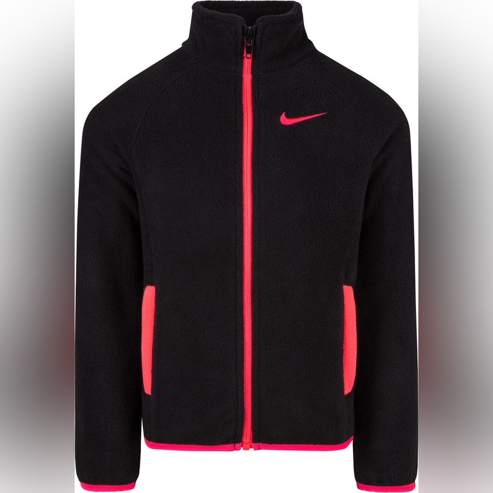 Nike Black and Pink Athletic Jacket with Sleek Design